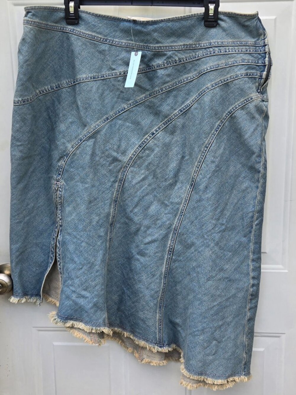 NWT 16W Denim Skirt Pilcro Asymmetric Seamed Midi for Anthropologie